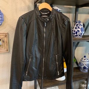 Express black leather jacket barely worn!  Size M